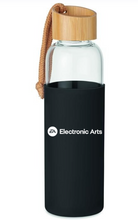 Load image into Gallery viewer, Bamboo Lid 500ml Glass Bottle in Pouch
